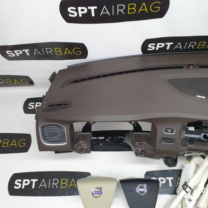 V60 KONSOLA DESKA ROZDZIELCZA BRĄZ AIRBAG PODUSZKI PASY... 2