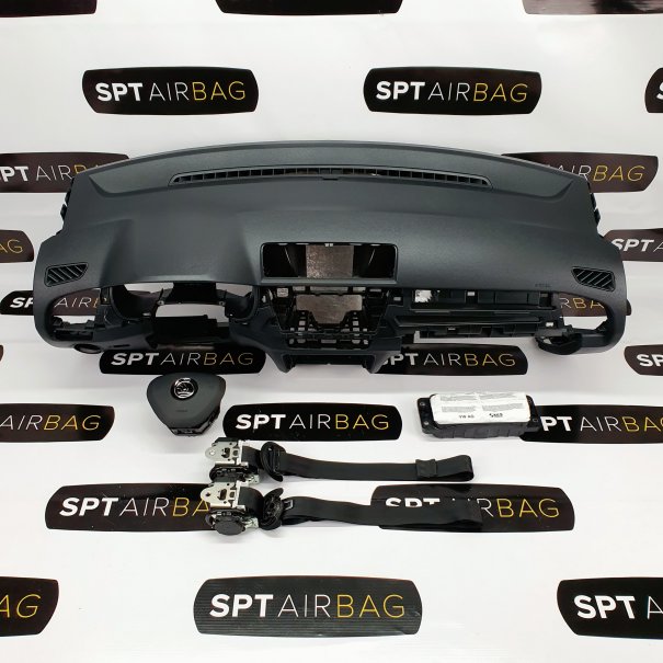 FABIA 3 SALPICADERO TABLERO DE INSTRUMENTOS AIRBAG CONJUNTO CINTURONES DE SEGURIDAD