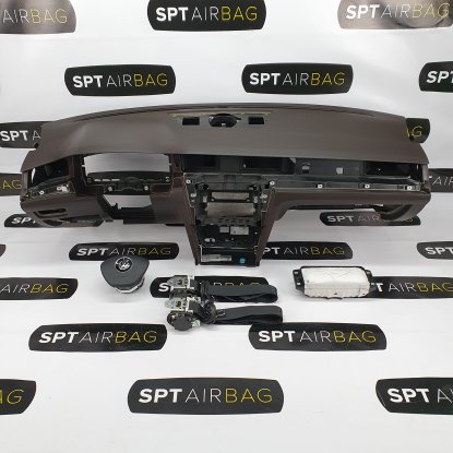 PASSAT B8 SALPICADERO TABLERO DE INSTRUMENTOS MARRON AIRBAG CONJUNTO CINTURONES DE SEGURIDAD