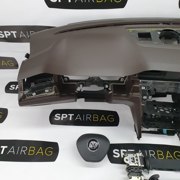 PASSAT B8 DASHBOARD BROWN AIRBAG KIT SEAT BELTS