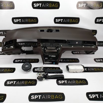 PASSAT B8 SALPICADERO TABLERO DE INSTRUMENTOS MARRON AIRBAG CONJUNTO CINTURONES DE SEGURIDAD