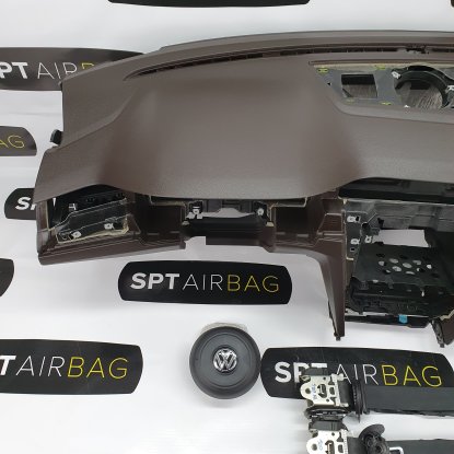 PASSAT B8 CRUSCOTTO MARRONE AIRBAG SET CINTURE DI SICUREZZA 2