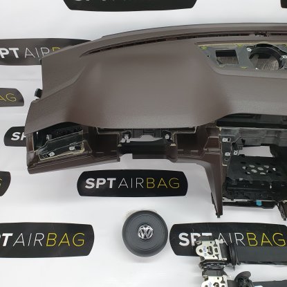 PASSAT B8 CRUSCOTTO MARRONE AIRBAG SET CINTURE DI SICUREZZA 2