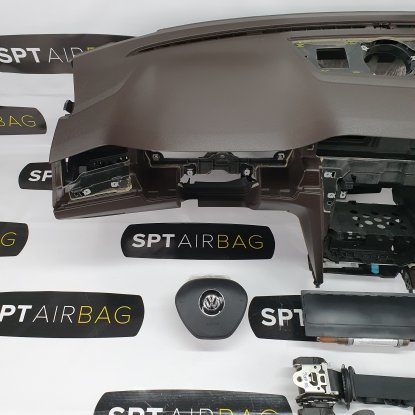PASSAT B8 DASHBOARD BRUINE AIRBAG SET REEKS GORDELS 2