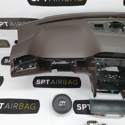 PASSAT B8 CRUSCOTTO MARRONE AIRBAG SET CINTURE DI SICUREZZA 2
