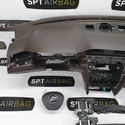 PASSAT B8 CRUSCOTTO MARRONE AIRBAG SET CINTURE DI SICUREZZA 2