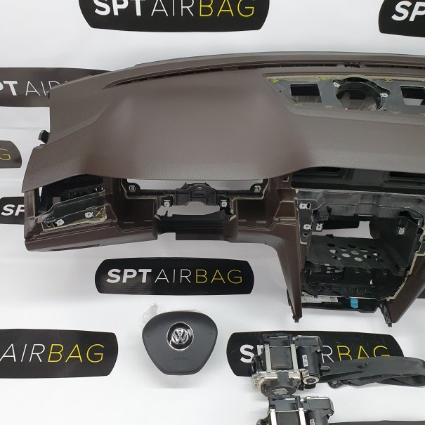 PASSAT B8 KONSOLA DESKA ROZDZIELCZA BRĄZ AIRBAG...