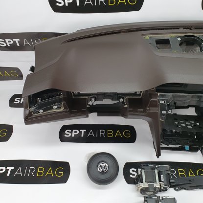 PASSAT B8 ARMATURENBRETT BRAUN AIRBAG KIT SICHERHEITSGURTE 2