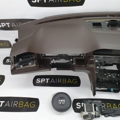 PASSAT B8 CRUSCOTTO MARRONE AIRBAG SET CINTURE DI SICUREZZA 2