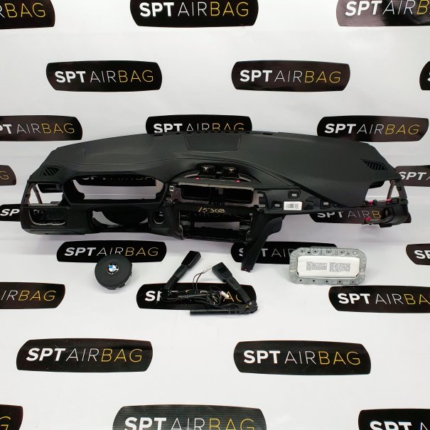 F32 F33 F36 FACELIFT ARMATURENBRETT NAHTGRAU AIRBAG KIT GURTSTRAFFERN