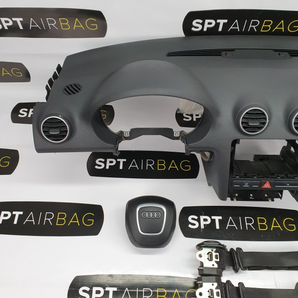 A3 8P DASHBOARD AIRBAG KIT SET BELTS