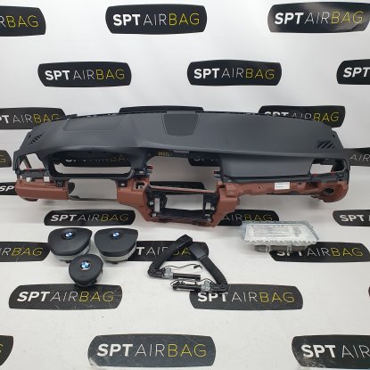 F10 F11 ZIMTBRAU ARMATURENBRETT AIRBAG KIT GURTSTRAFFERN