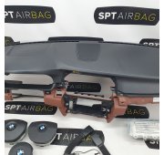 F10 F11 ZIMTBRAU CRUSCOTTO AIRBAG SET PRETENSIONATORI