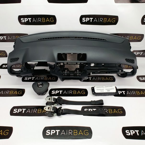 FABIA III 3 DASHBOARD AIRBAG KIT SEAT BELTS