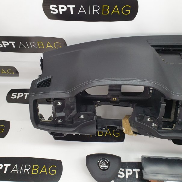 KODIAQ VRS DASHBOARD WITH GREY THREAD AIRBAG...