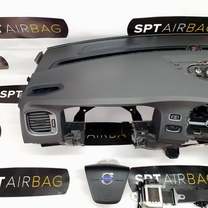 V60 KONSOLA DESKA ROZDZIELCZA AIRBAG PODUSZKI PASY NAPINACZ 2